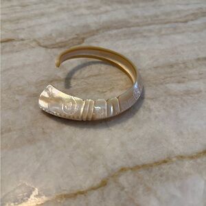 Vintage mother of pearl hand carved bangle/bracelet. Perfect condition stunning